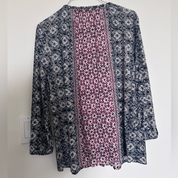 Lucky Brand Women’s Floral Print Button Down Blouse Sz M GUC Western Cowgirl - Picture 2 of 4